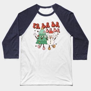 Fa la la la la Tree & Snowman Baseball T-Shirt